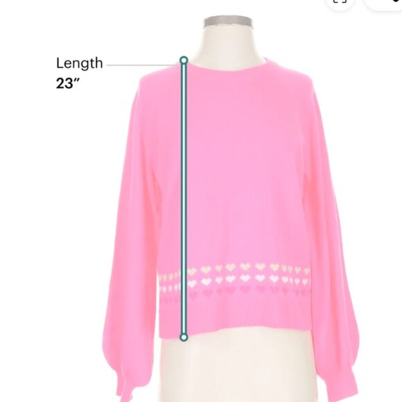 Lillly Pulitzer Alyona Mini Heart Sweater in Hot Pink- Size Small- Like New - Picture 3 of 3